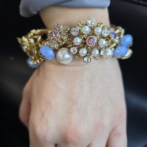 VINTAGE Betsey Johnson Enchanted Garden Charm Bracelet